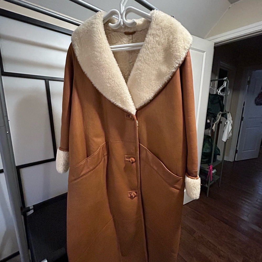 Society Brown Teddy Jacket with Cream Details